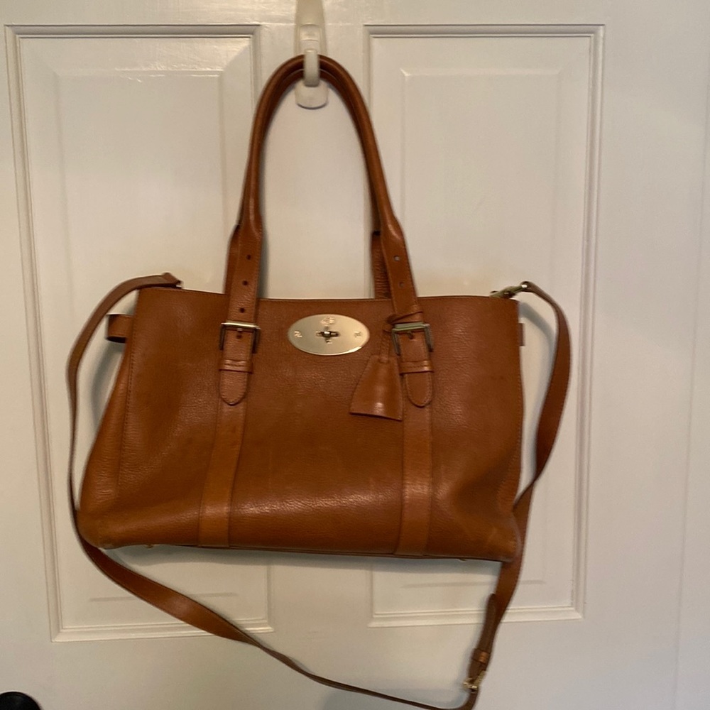 Mulberry Bayswater Double Zip large Leather Satchel/Tote Oak Classic Grain